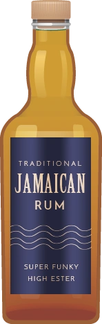 Bottle of Jamaican rum cocktail ingredient
