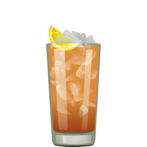 Realistic cocktail long island ice tea glass Vector Image