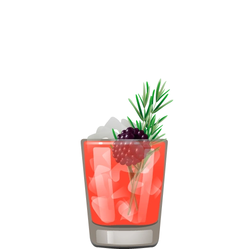 Pretty in the Pines cocktail with gin, pomegranate juice, lime, and rosemary syrup.