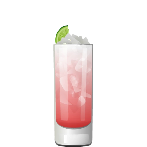 Rhubarb Cooler cocktail with gin, lemon juice, lime juice, rhubarb syrup, and club soda