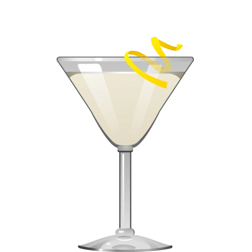 Rikki-Tikki-Tavi-Tini cocktail with gin, coconut rum, bergamot liqueur, and lemon juice.