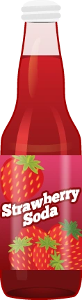 A bottle of strawberry soda, ready to be used in cocktail recipes